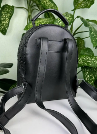 Женский черный стильный городской повседневный рюкзак ранець женская кожаная черная сумка 2 в 14 фото