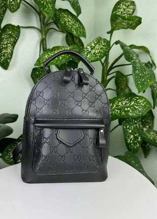 Женский черный стильный городской повседневный рюкзак ранець женская кожаная черная сумка 2 в 12 фото