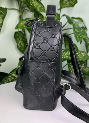 Женский черный стильный городской повседневный рюкзак ранець женская кожаная черная сумка 2 в 16 фото