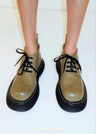 Боты ботинки сапоги кожа bottega vneta bounce boots estro кожаные6 фото