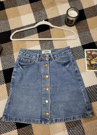 Джинсова міні спідниця, міні юбка  new look