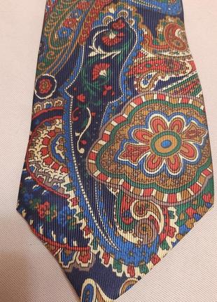 Шелковый широкий галстук в этно стиле