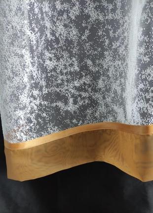 Тюль аркой с отделкой бежевого цвета 280*165 см белая арочная занавеска для кухни