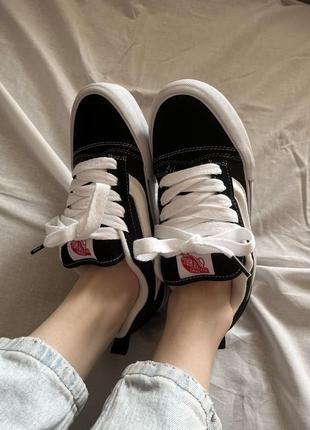 Кросівки vans knu skool black white1 фото