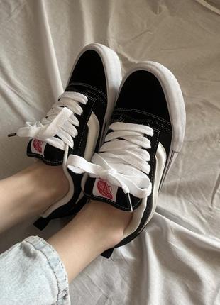 Кросівки vans knu skool black white6 фото