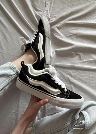 Кроссовки vans knu skool black white8 фото