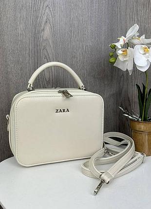 Женская каркасная мини-сумочка на плечо в стиле zara молочный