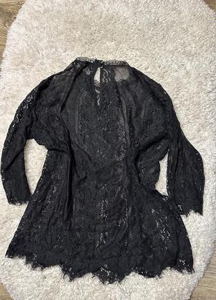 Нарядна ажурна чорна блуза3 фото