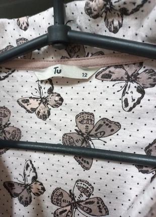 Пижама пижама узор бабочки рубашка штаны одежда для дома и сна4 фото