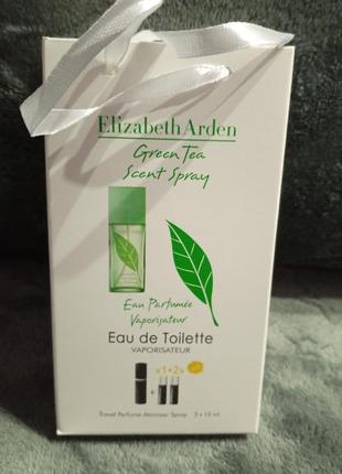 Міні парфюми жіночі з фермонами elizabeth arden green tea набір подарунковий 3*15ml