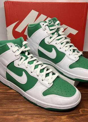 Оригинальные кроссы nike dunk high white/green dv0829-300 | размер 44,5