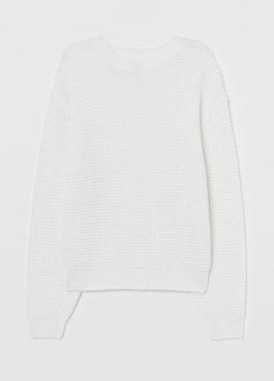 Белый свитер структурированного плетения фирмы h&m