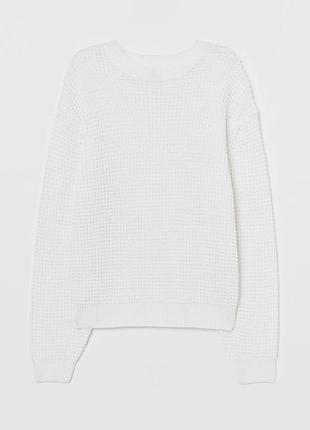 Білий светр структурованого плетіння фірми h&m