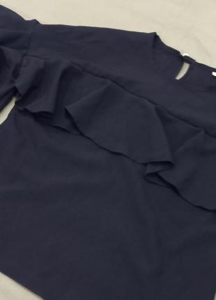 Блуза с рукавами воланами синего цвета р. l2 фото