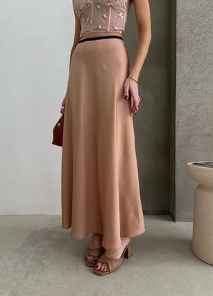 Шелковая длинная струящаяся юбка 💥+большие размеры юбка шелк3 фото