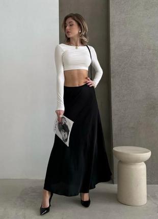 Шелковая длинная струящаяся юбка 💥+большие размеры юбка шелк2 фото
