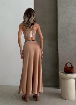 Шелковая длинная струящаяся юбка 💥+большие размеры юбка шелк7 фото