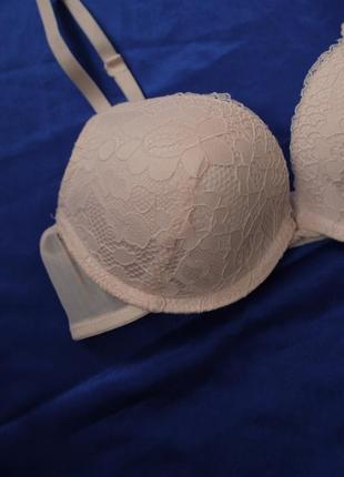 Лиф primark bra pink 32с лифчик бюстье бюстгальтер сеточка с поролоном пуш ап пудровый ажурный топик5 фото