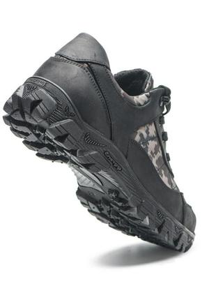Тактичні кросівки з натуральної шкіри та кордури чорні, військове взуття, тактические кроссовки4 фото