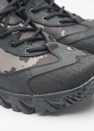 Тактичні кросівки з натуральної шкіри та кордури чорні, військове взуття, тактические кроссовки2 фото