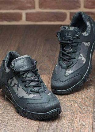 Тактичні кросівки з натуральної шкіри та кордури чорні, військове взуття, тактические кроссовки10 фото