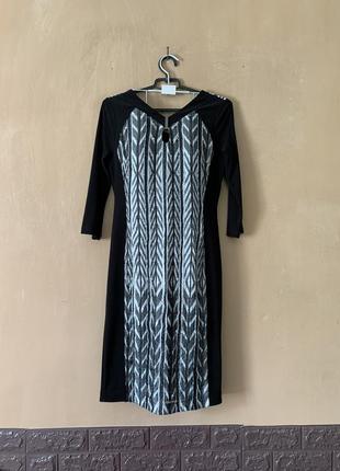 Платье платье новое размер xs s строгое piccadilly черно серого цвета3 фото