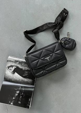 Prada re-nylon padded shoulder black