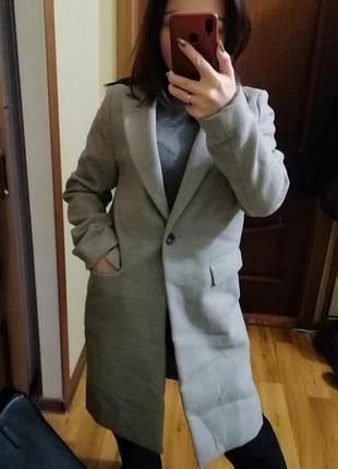 Базовое женское серое пальто меди6 фото