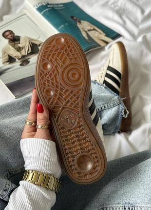 Шикарные женские кроссовки adidas spezial beige black бежевые10 фото