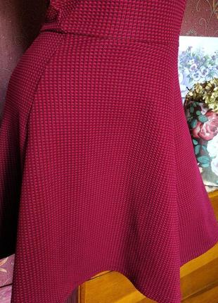 Короткое платье бордовое на бретелях от h&amp;m3 фото