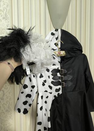 Карнавальна сукня круелла де віль костюм круэлла cruella перука хелловін3 фото