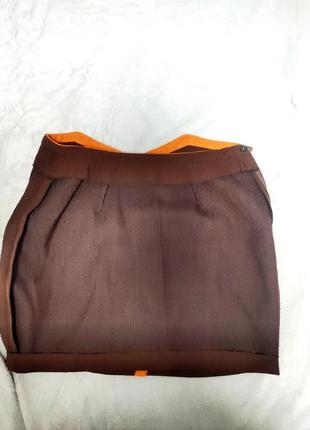 Женская плотная юбка с завышенной талией.6 фото