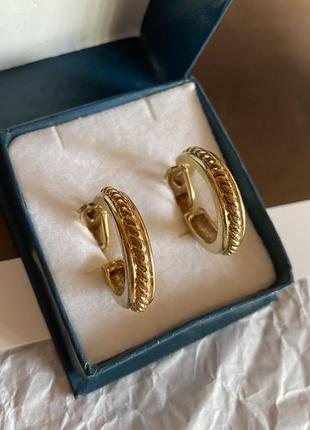 Винтажные золотистые клипсы- кольца