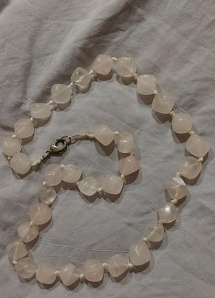 Намисто натуральний камінь рожевий кварц