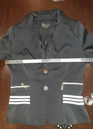 Черный пиджак полоски рукав 3/45 фото