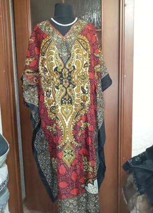 Платье балахон,бохо,батал,р.66,64,62,индия,ц.300 гр1 фото