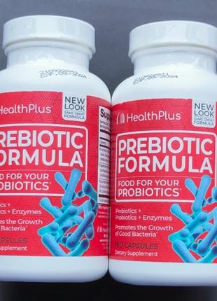 Пребіотики, пробіотики health plus, prebiotic formula, 500 mg, 180 capsules1 фото