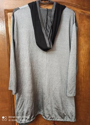 Alain murati оригінальна туніка з капюшоном р. 46-52, оверсайз, пог 54см.5 фото