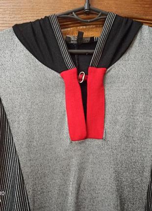 Alain murati оригінальна туніка з капюшоном р. 46-52, оверсайз, пог 54см.2 фото