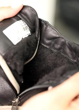 Кроссовки кожаные с мехом черные6 фото