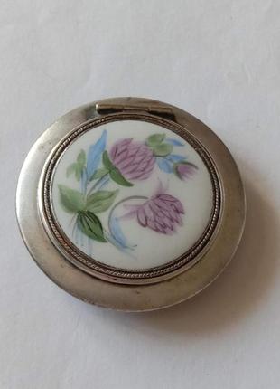 Пудреница зеркало старинная винтаж ссср3 фото