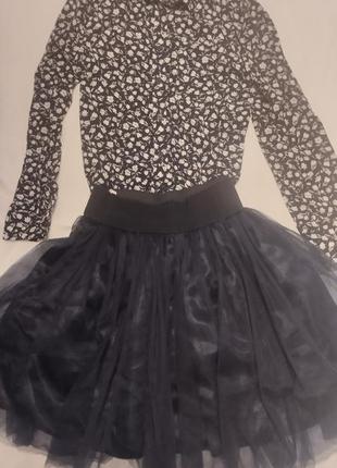 Сорочка -блузка спідниця фатін та лосіни c&a 134-1403 фото