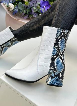 Ботинки ботильоны из натуральной итальянской кожи женские на каблуке