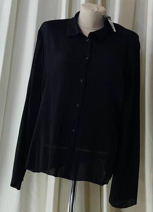 Шикарна чорна блуза сорочка рубашка