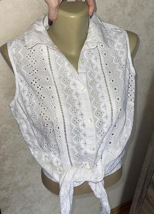 Белый топ оригинал италия блузка блуза майка на завязках