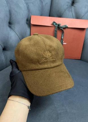 Кепка loro piana коричнева бейсболка кашемірова