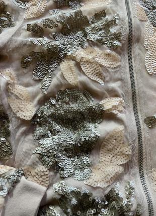 Бомбер в пайетках, персиковий