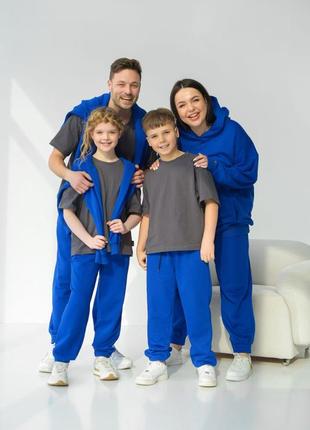 Спортивний костюм якісна трьохнитка не кашлатиться oversize худі джоггери family look10 фото