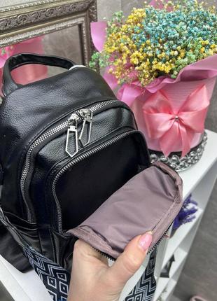 Женский шикарный и качественный рюкзак сумка для девушек серо-пудровый7 фото