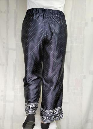 Атласные пижамные брюки на резинке5 фото